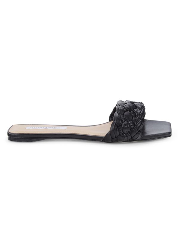 Saks Fifth Avenue Woven Leather Slides